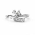 Flower Pavé Bar Mini Ring
