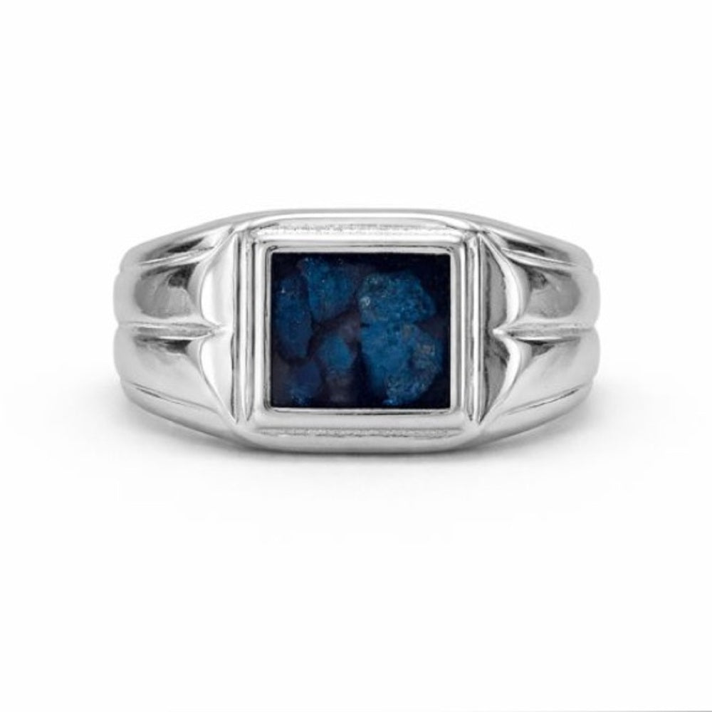 Sapphire Blue Signet Ring