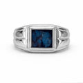 Sapphire Blue Signet Ring