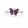 Purple Enamel Butterfly Ring