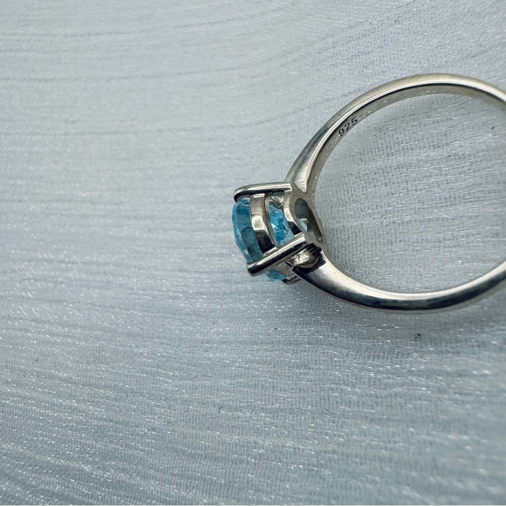 Large Teardrop Swiss Blue Topaz Ring