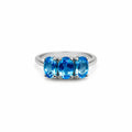 Triple Oval Swiss Blue Topaz Ring