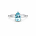 Large Teardrop Swiss Blue Topaz Ring