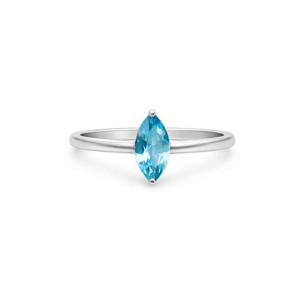 Marquise Swiss Blue Topaz Ring