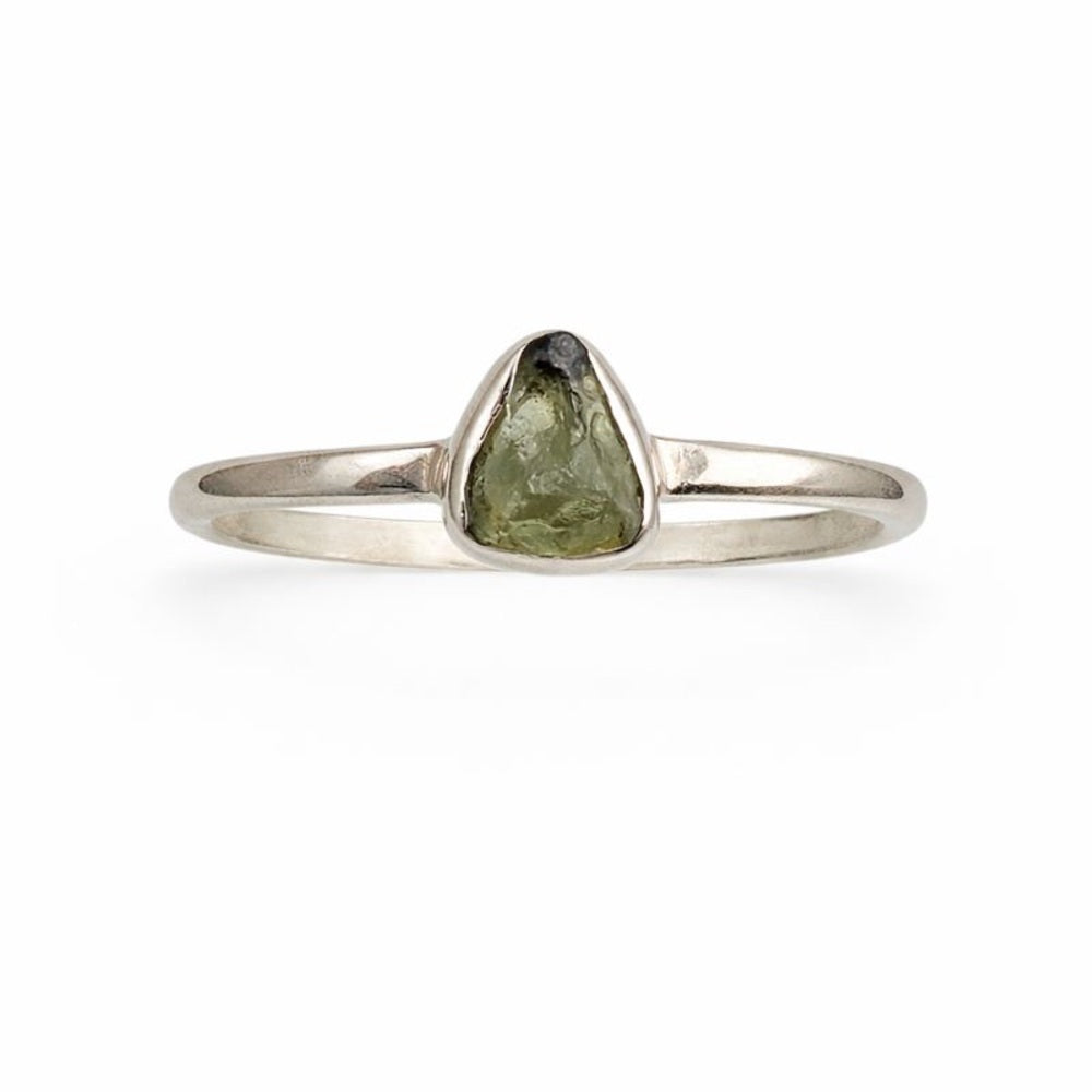 Moldavite Sterling Silver Ring