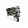 Handmade Australian Opal Cross Ring