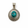 Oval Turquoise Sterling Silver Pendant