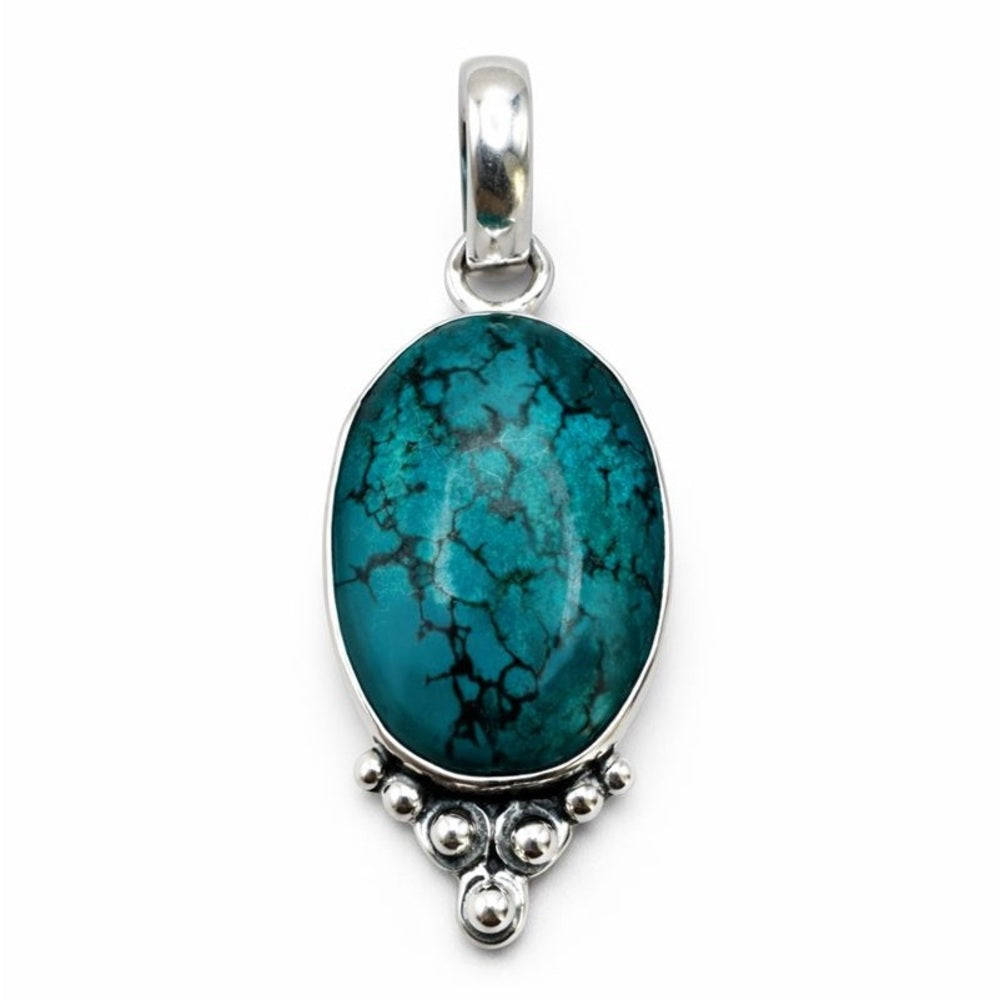 Oval Turquoise Sterling Silver Pendant