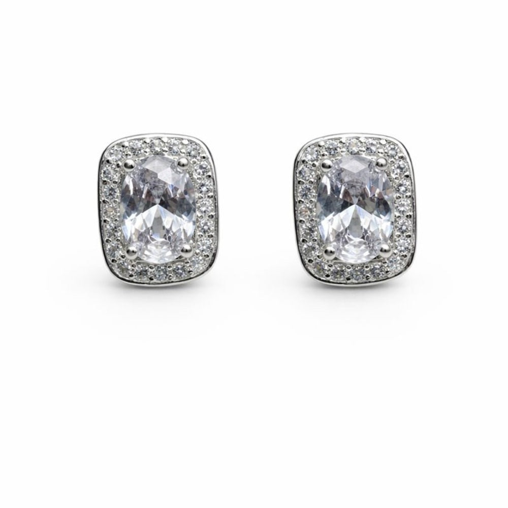 Smoke Oval Stud Earrings