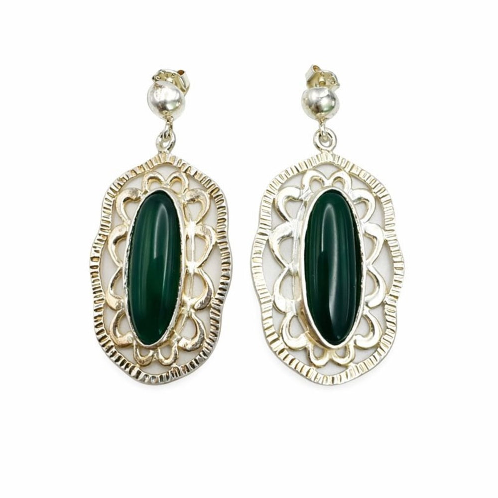 Green Agate Earrings