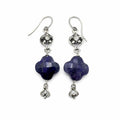 Sapphire Clover Dangle Earrings