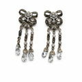 Marcasite & Swarovski Crystal Bow Dangle Earrings