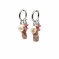Mixed Gemstone & Pearl Handmade Hoops