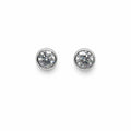 2 CT Total Moissanite Round Bezel Set Sterling Silver Stud Earrings