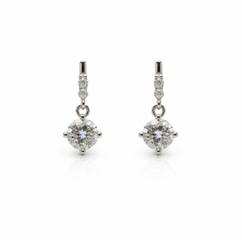 2 CT Total Moissanite Dangle Earrings
