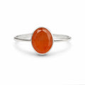 Oval Carnelian Sterling Silver Ring