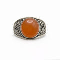 Carnelian Braided Sterling Silver Ring