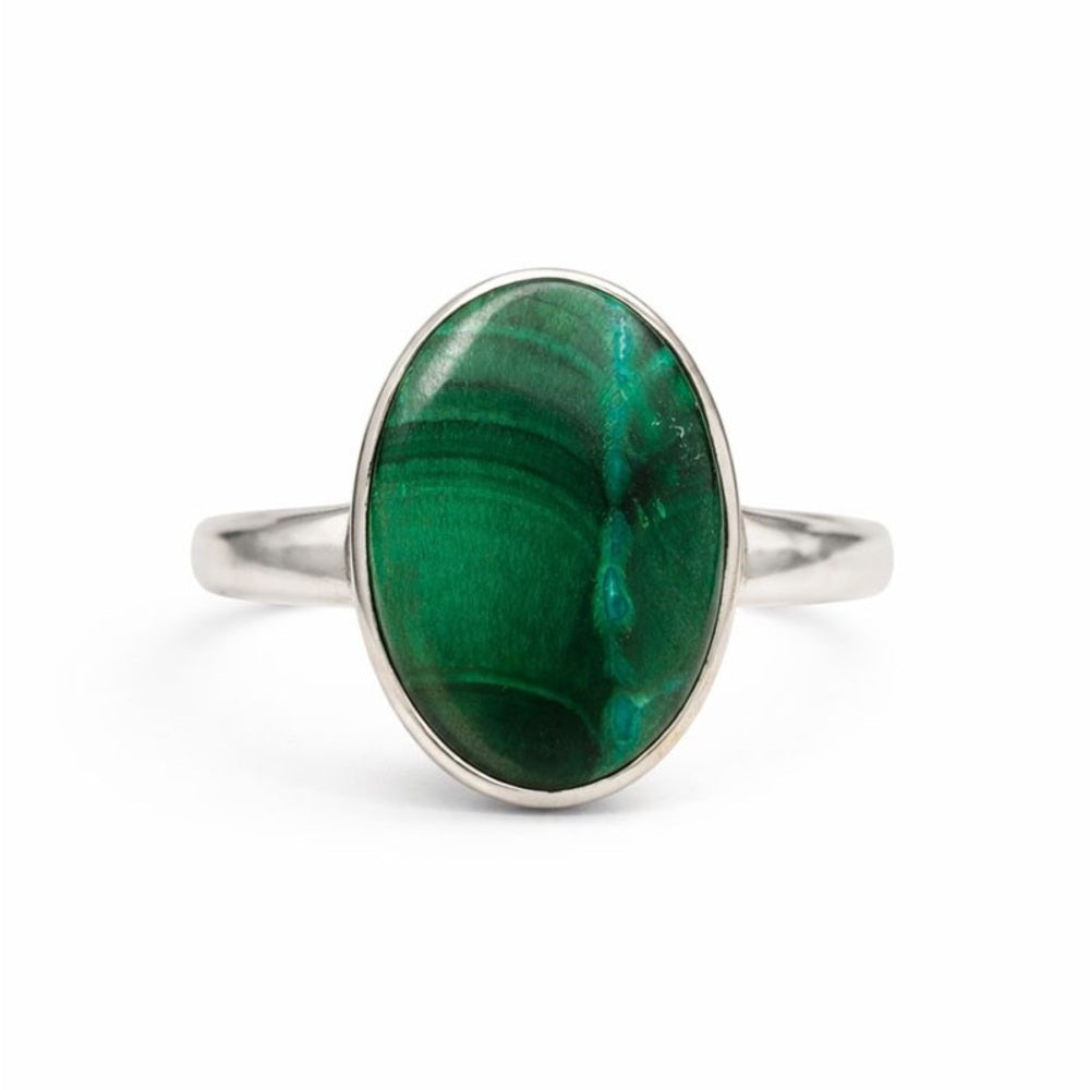 Oval Chrysocolla Malachite Ring
