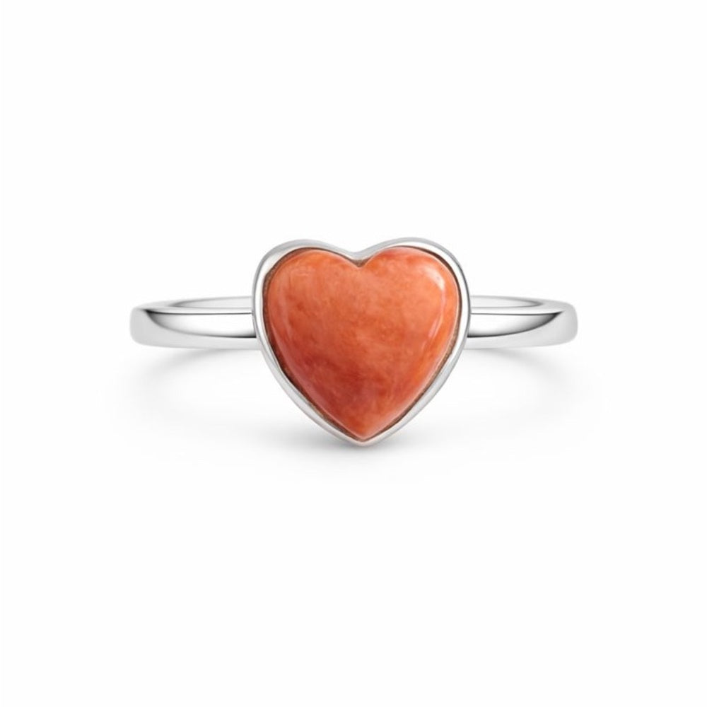Spiny Oyster Turquoise Heart Ring