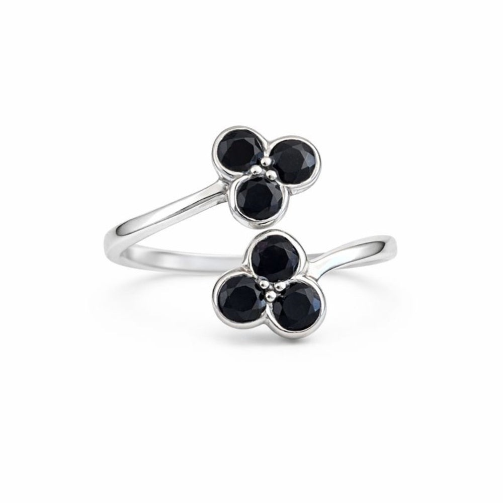 Open Top Black Spinel Ring