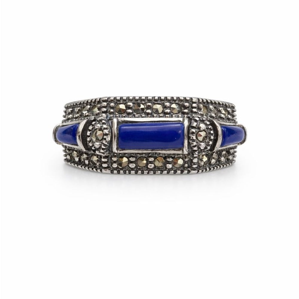 Lapis & Marcasite Ring