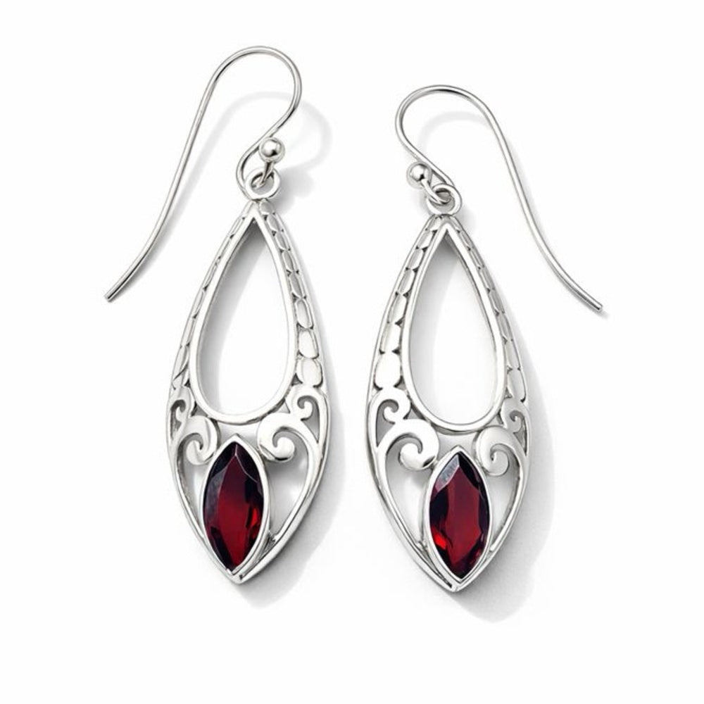 Garnet Leaf Earrings