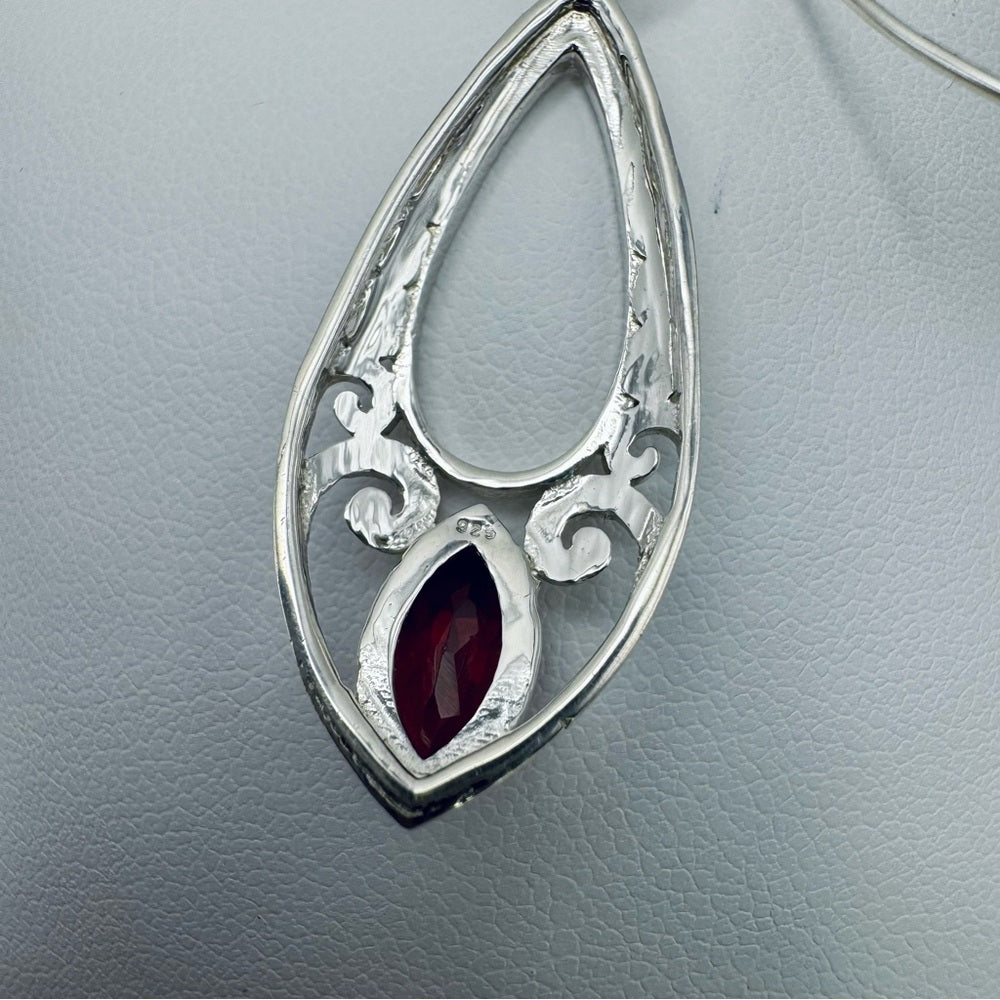 Garnet Leaf Earrings