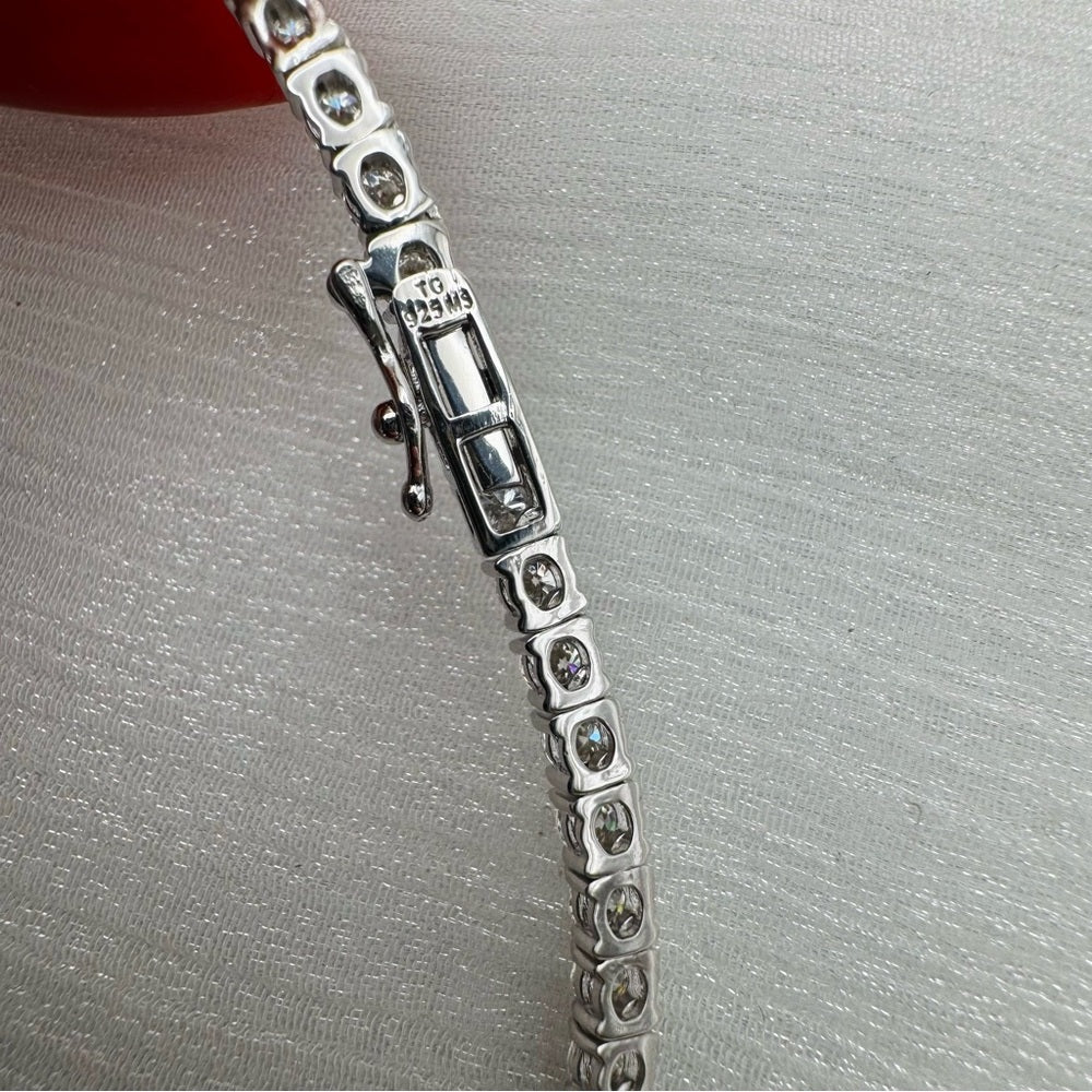 22.0 CT Silver Moissanite Tennis Necklace