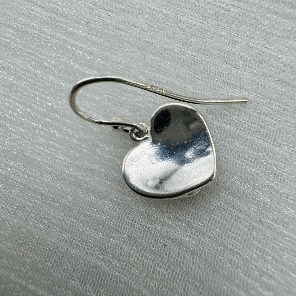 Two Toned Heart Dangle Earrings