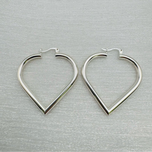 S925 Medium Leaf Hoops