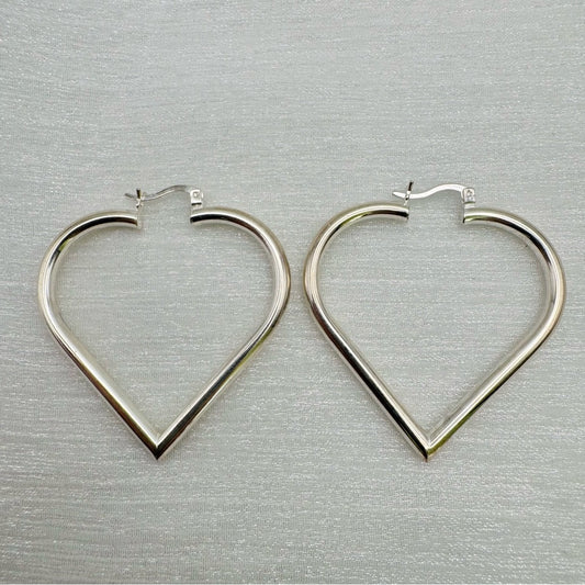 S925 Large Leaf Hoops