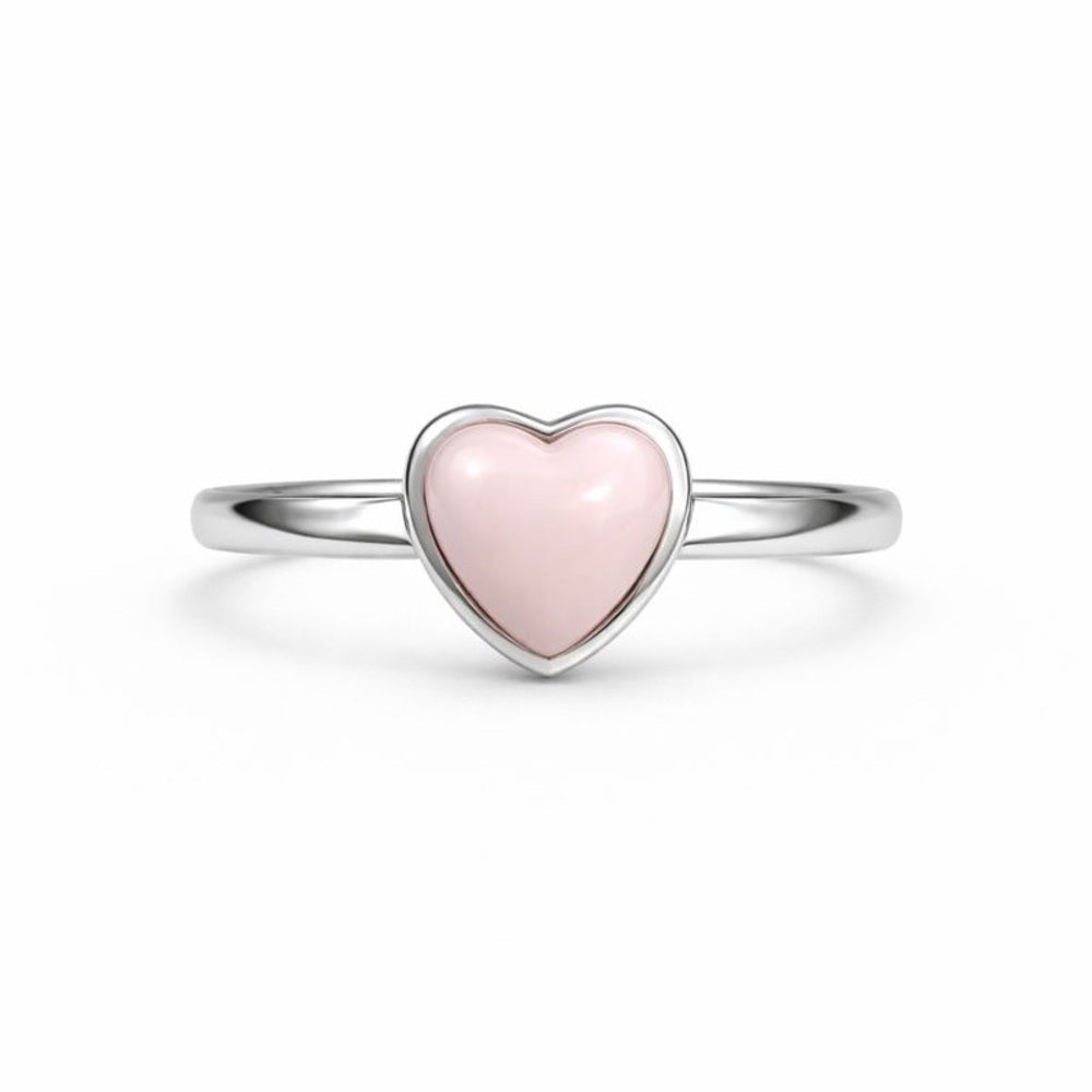 Pink Opal Heart Ring
