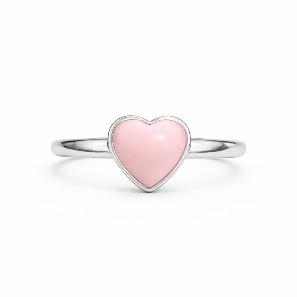 Pink Opal Heart Ring
