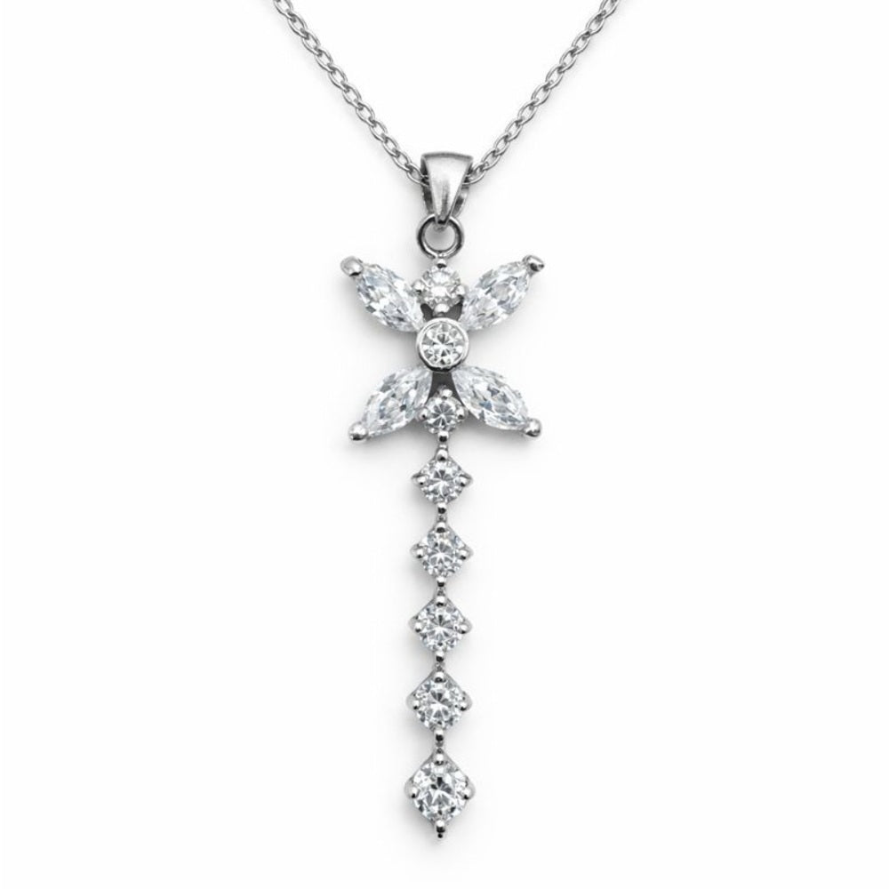 Crystal Flower Key Pendant