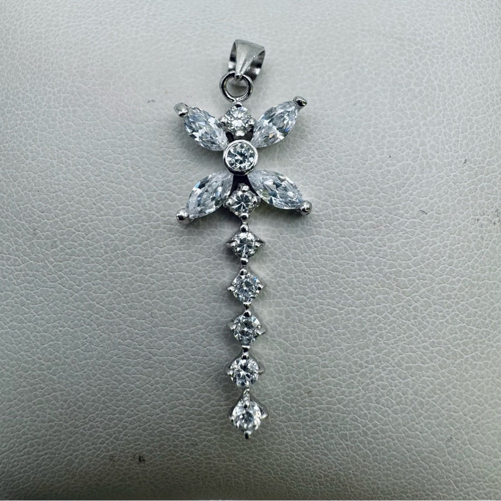 Crystal Flower Key Pendant