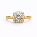 2.54 CT Moissanite Solitare & Pavé Halo/Band