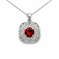 Quatrefoil Ruby Red Colored Pendant
