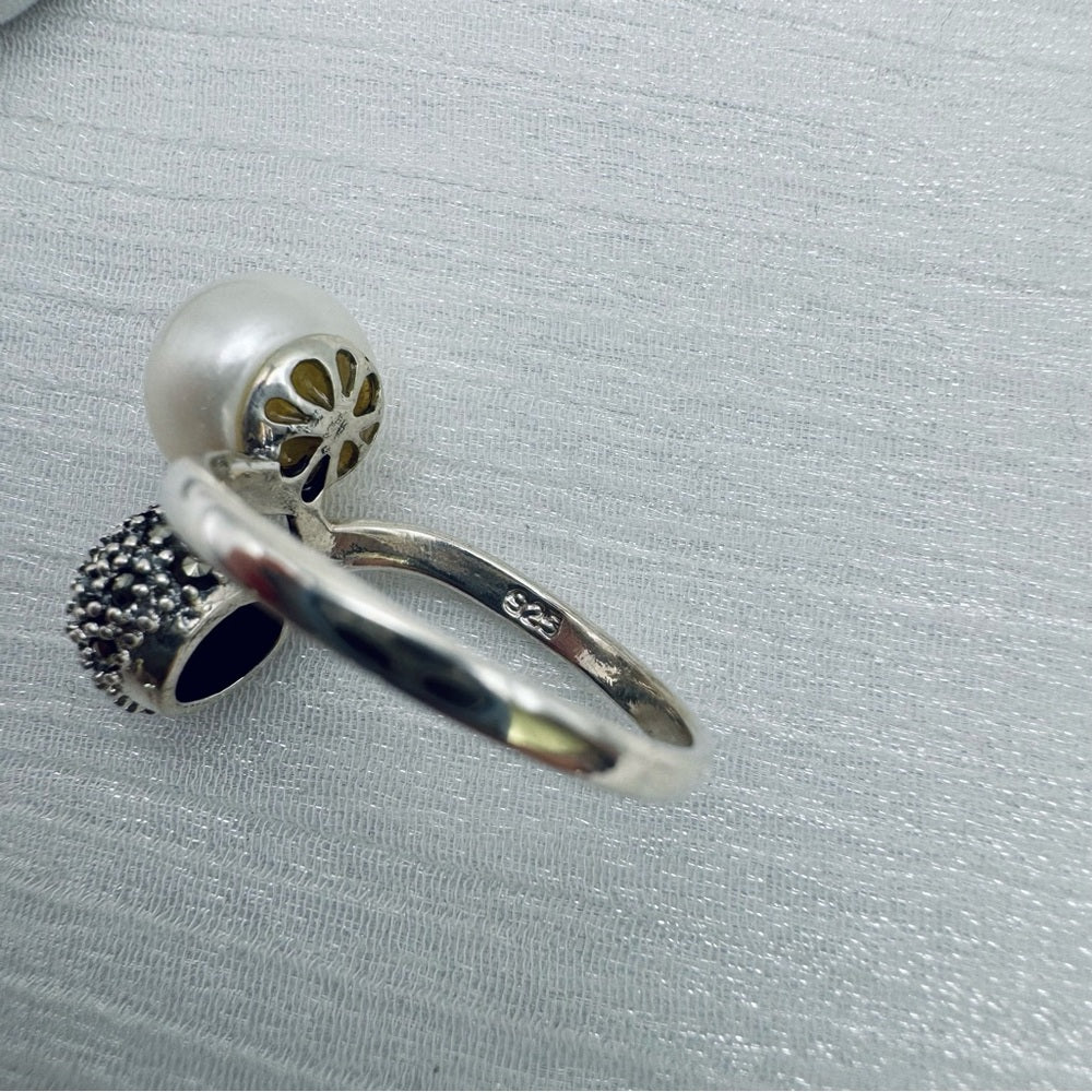 Freshwater Pearl and Marcasite Ring