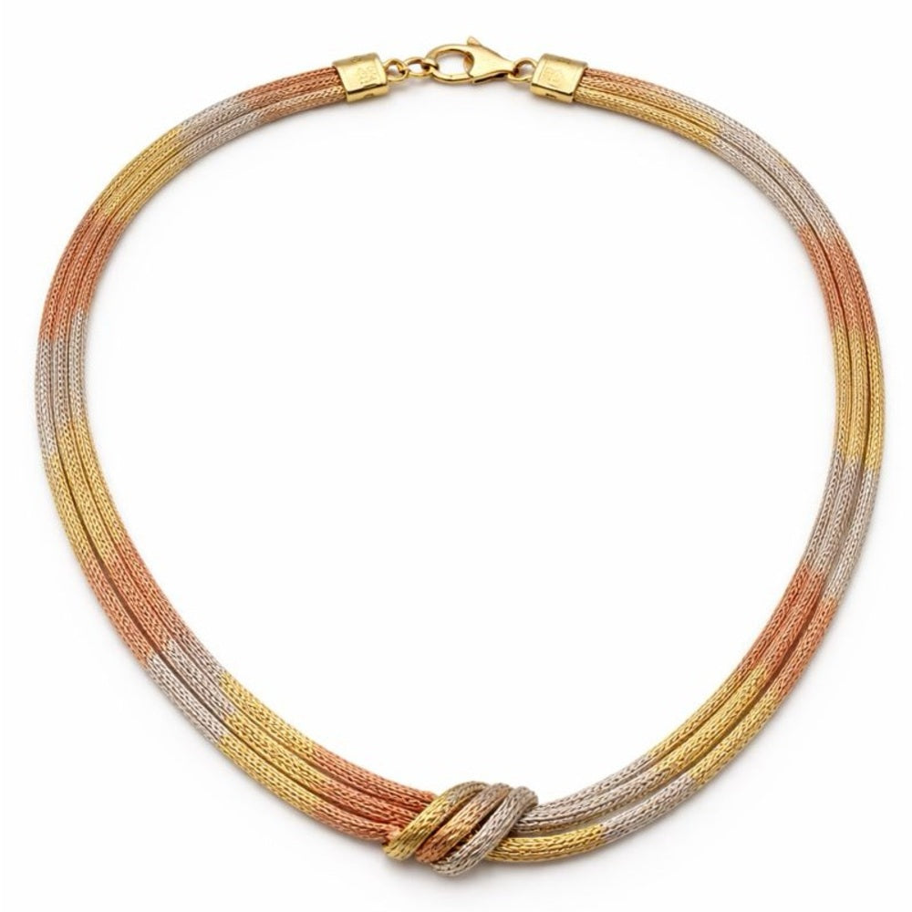 Tri Color Mesh Necklace 16.5”