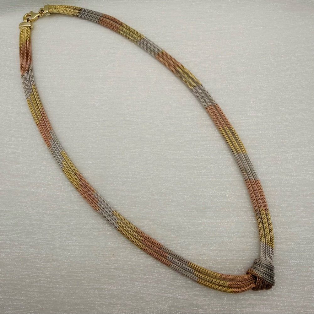 Tri Color Mesh Necklace 16.5”