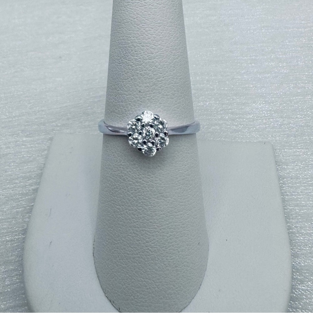 Pavé Flower Crystal Ring