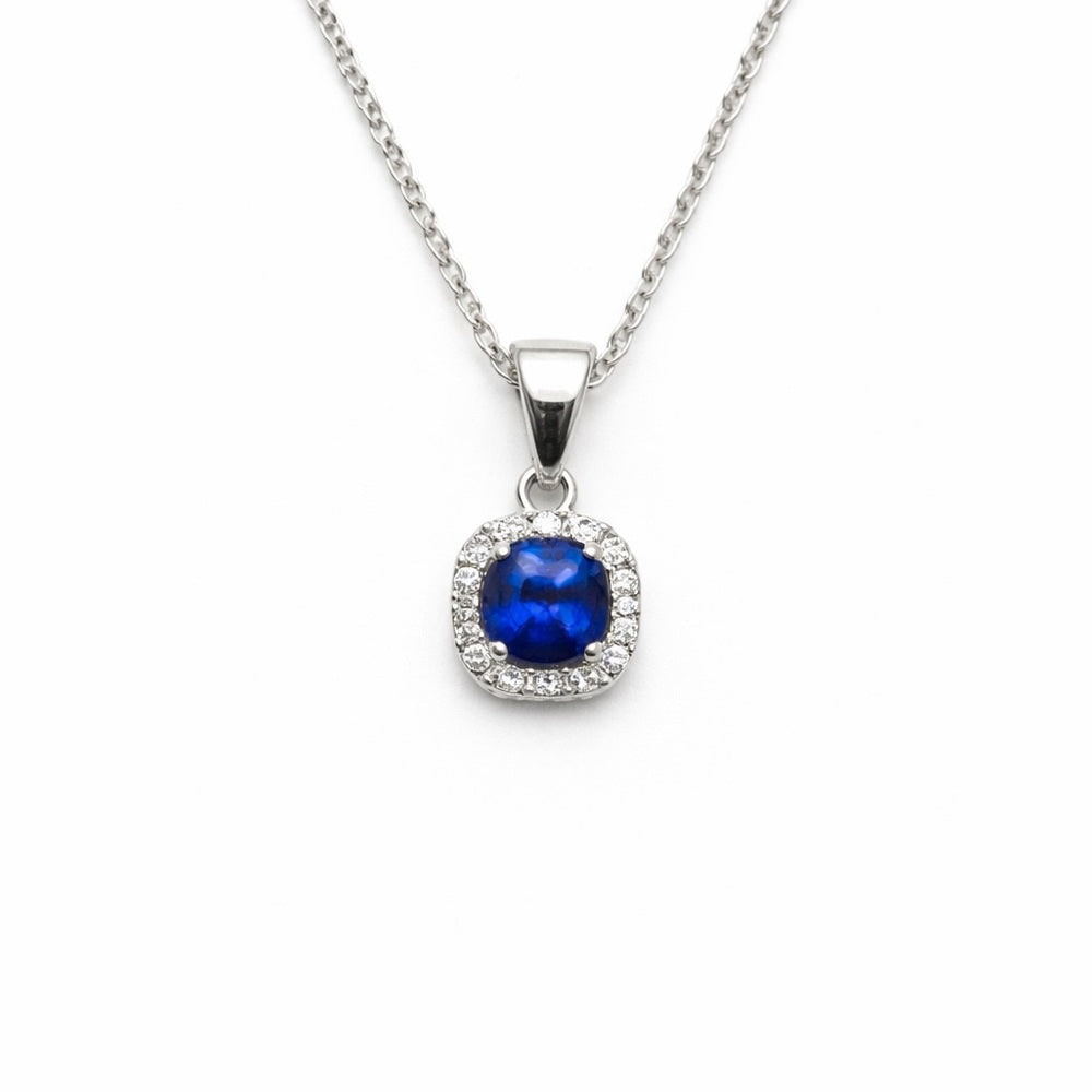 Beatrix Lab Sapphire Pave Crystal Pendant
