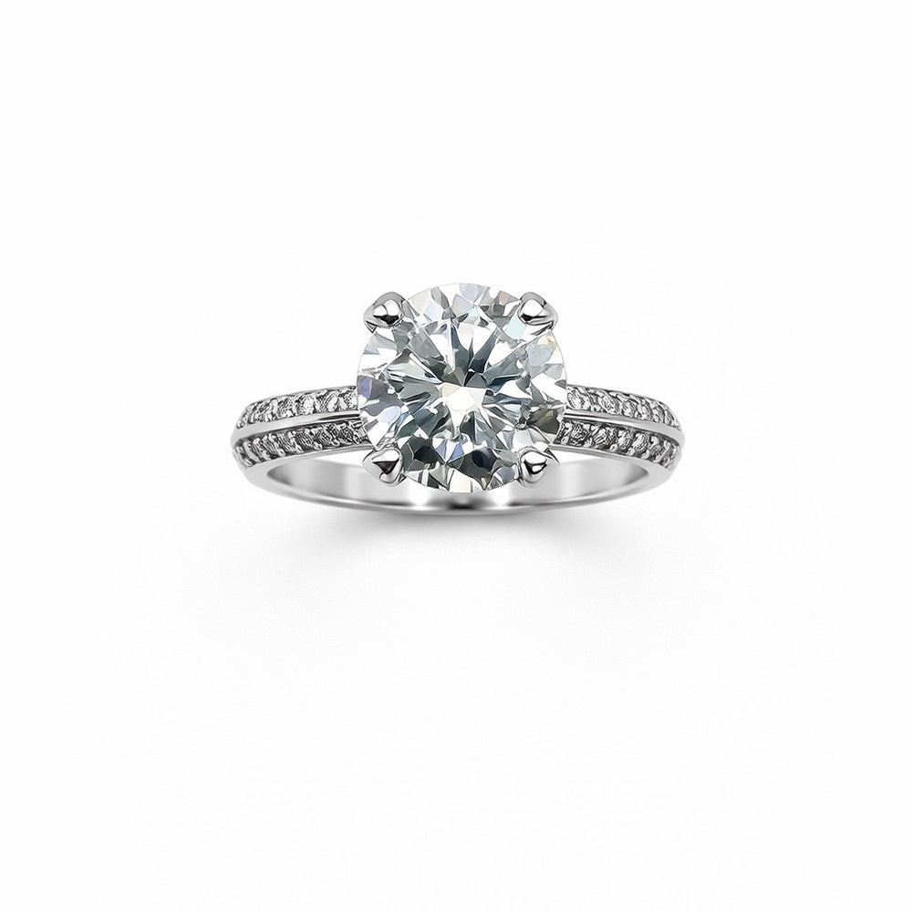 1.5 CT Moissanite Solitare & Pavé Band