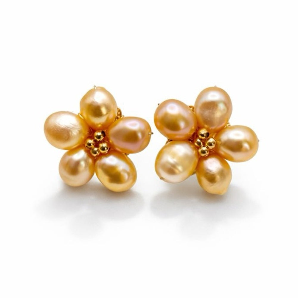 Flower Freshwater Pearl Stud Earrings