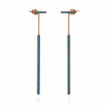 Rose Gold Turquoise Dangle Stud Earrings