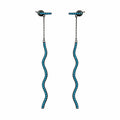 Turquoise Wavy Dangle Stud Earrings