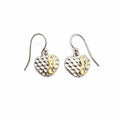 Two Toned Heart Dangle Earrings