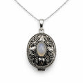 Rainbow Moonstone Poison Locket Pendant