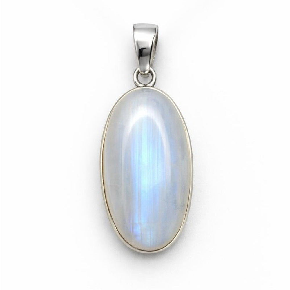 Rainbow Moonstone Oblong Pendant
