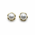 Freshwater Pearl Flower Stud Earrings